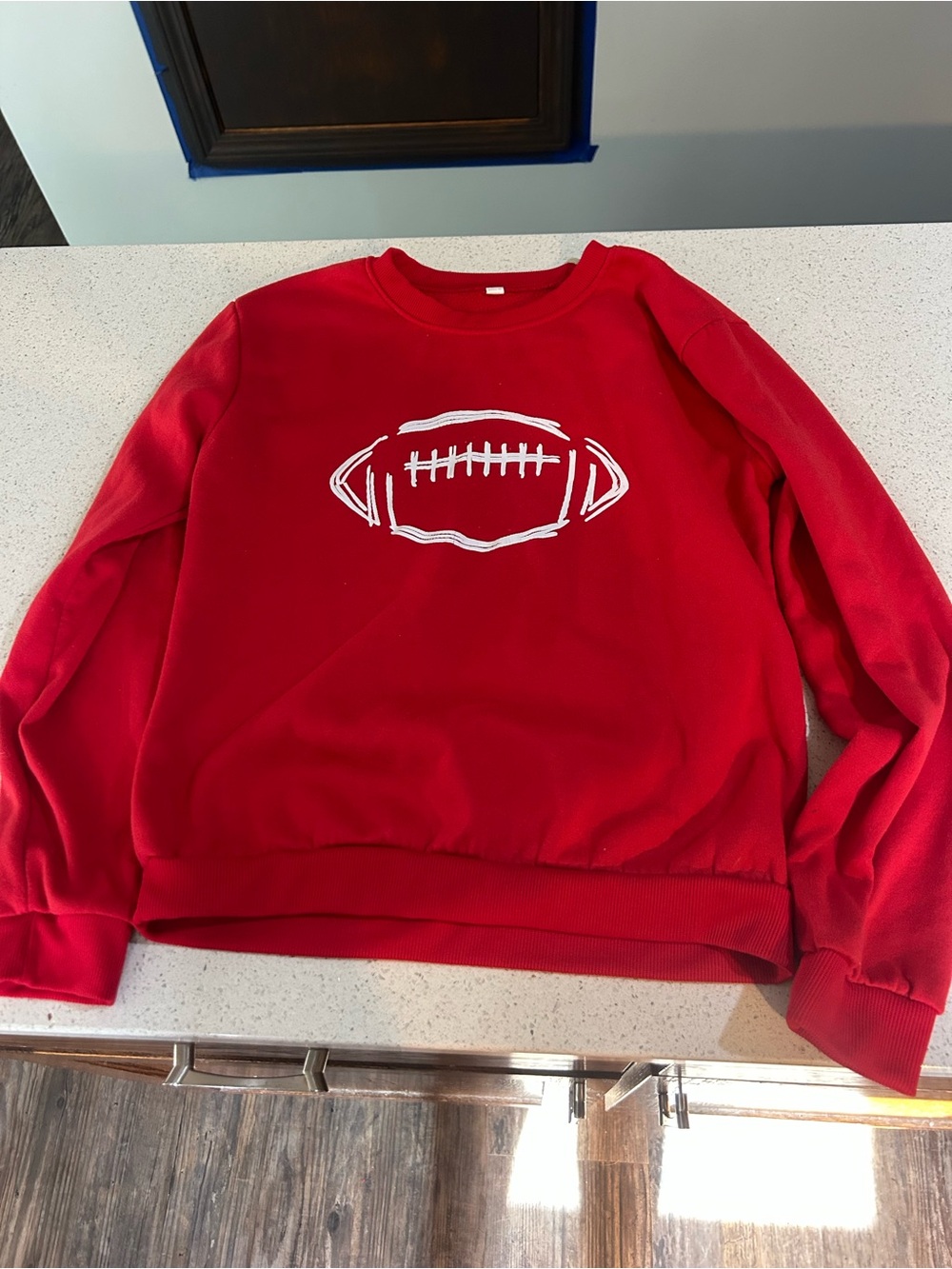 Red Football Graphic Crewneck Sweatshirt - women’s